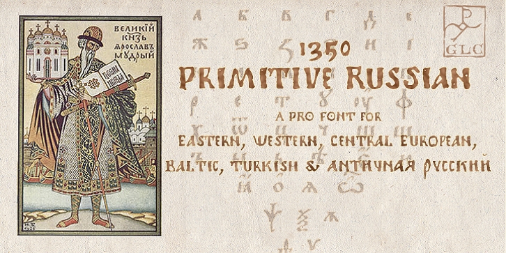 1350 Primitive Russian font preview
