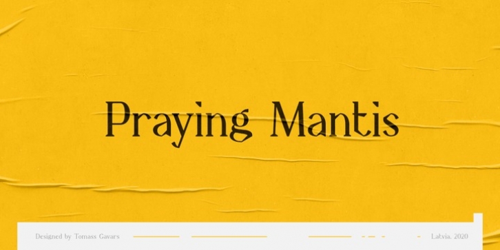 Praying Mantis font preview