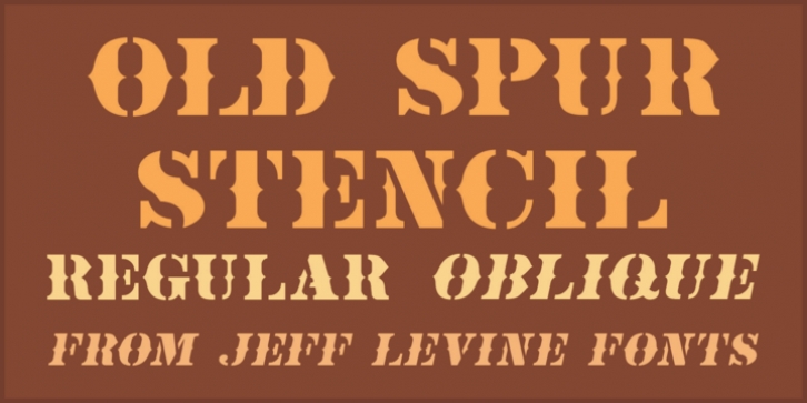 Old Spur Stencil JNL font preview