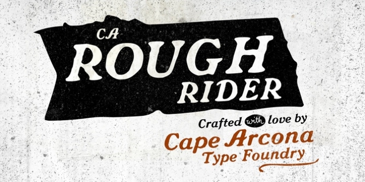 CA Rough Rider font preview
