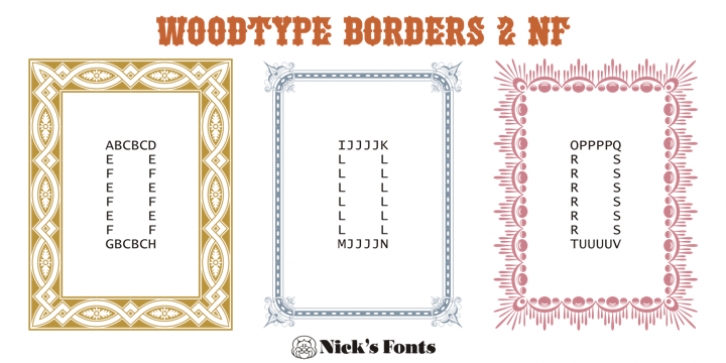 Woodtype Borders 2 NF font preview