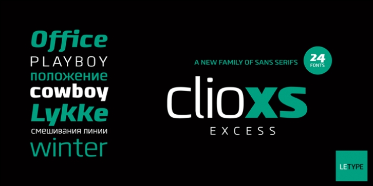 Clio XS font preview