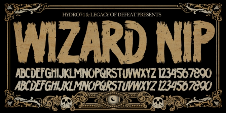 H74 Wizard Nip font preview