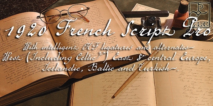 1920 French Script Pro font preview