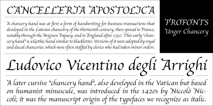 Unger Chancery font preview