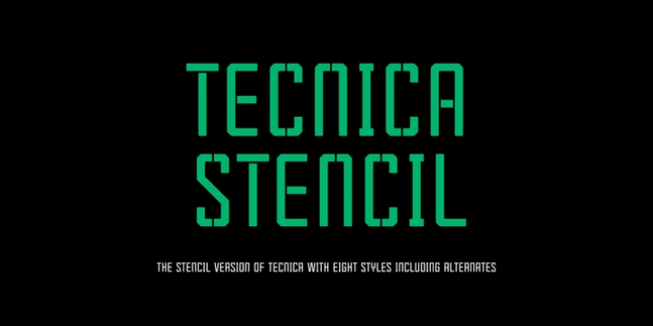 Tecnica Stencil font preview