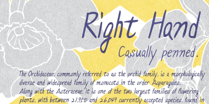 Right Hand font preview