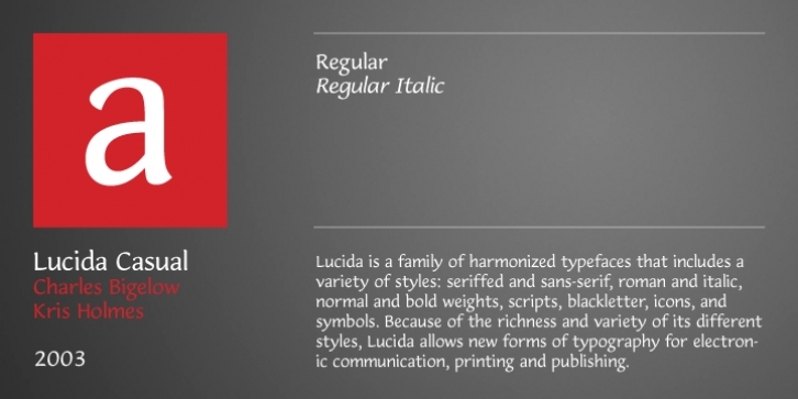 Lucida Casual font preview