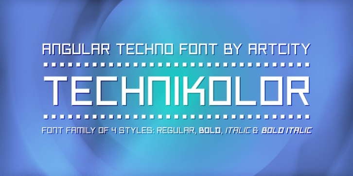 Technikolor font preview