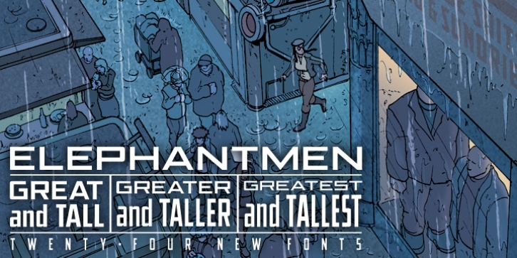 Elephantmen Great and Tall font preview