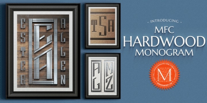 MFC Hardwood Monogram font preview