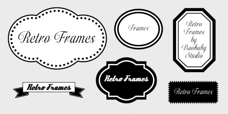 Retro Frames font preview