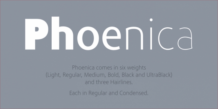 Phoenica PRO font preview
