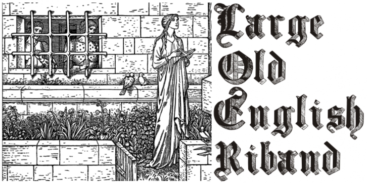 Large Old English Riband font preview