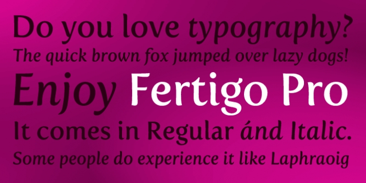 Fertigo Pro font preview