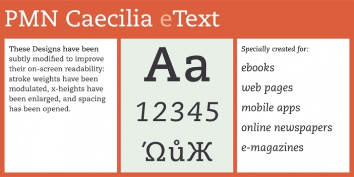 Caecilia eText font preview