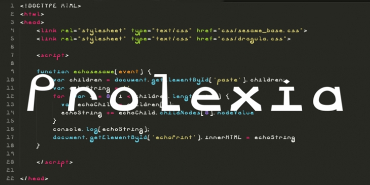 Prolexia font preview