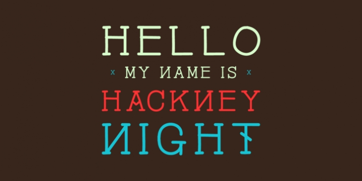 Hackney Night font preview