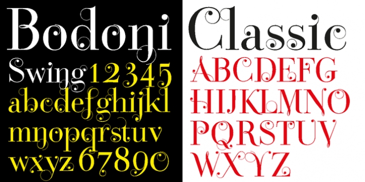 Bodoni Classic Swing font preview