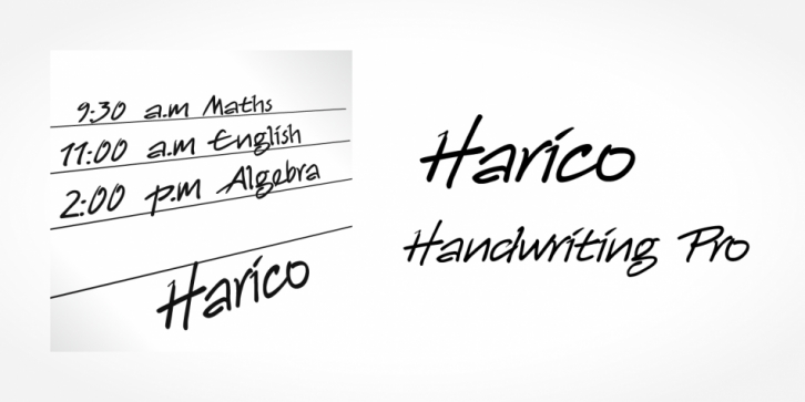 Harico Handwriting Pro font preview