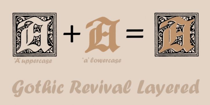 Gothic Revival Layered font preview