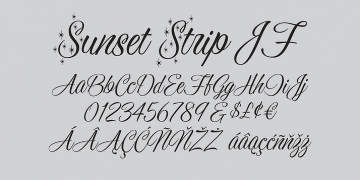 Sunset Strip JF font preview
