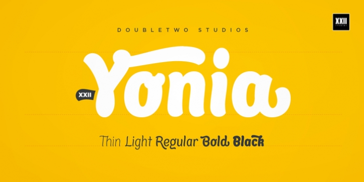 XXII Yonia font preview