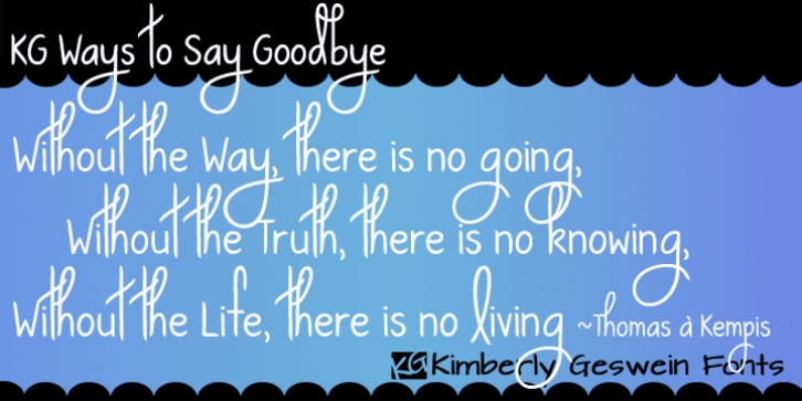 KG Ways To Say Goodbye font preview