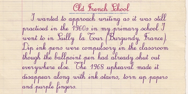 Old French School font preview