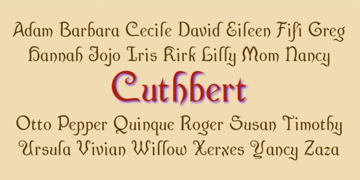Cuthbert font preview