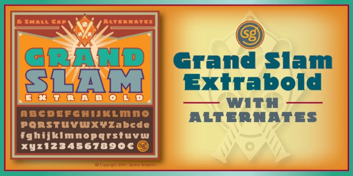 Grand Slam SG font preview