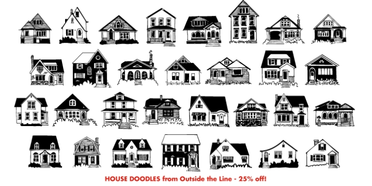 House Doodles font preview