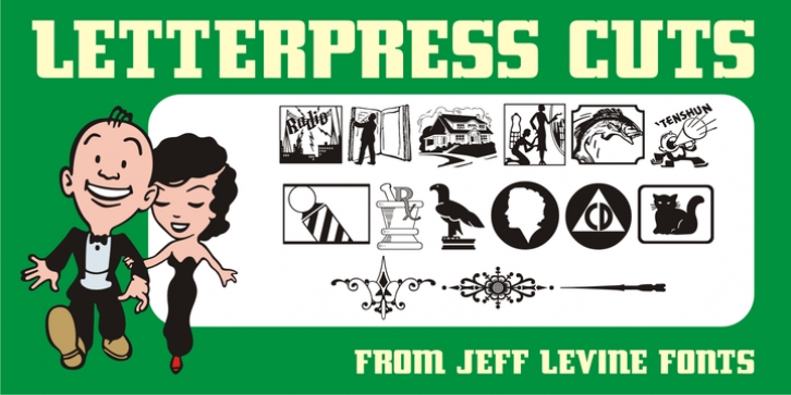 Letterpress Cuts JNL font preview