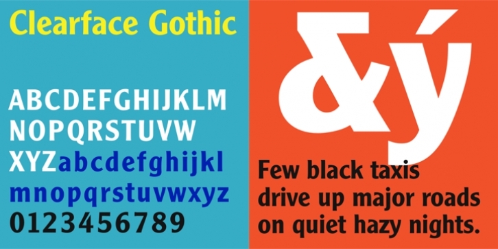 Monotype Clearface Gothic font preview