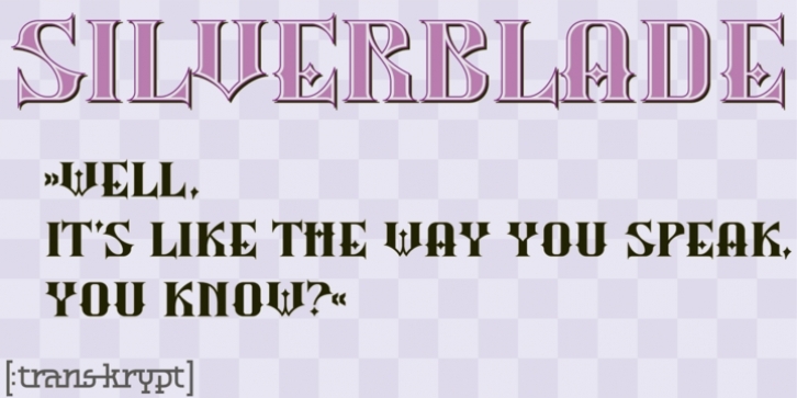 Silverblade font preview