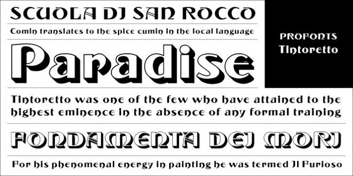 Tintoretto font preview