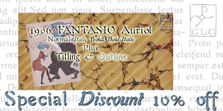 1906 Fantasio Auriol font preview