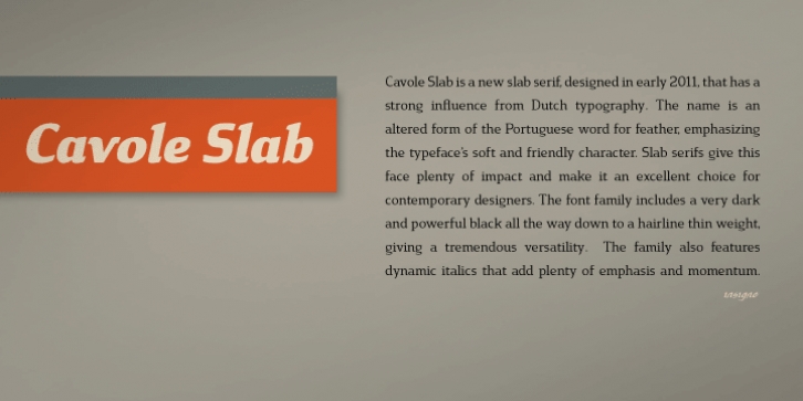 Cavole Slab font preview