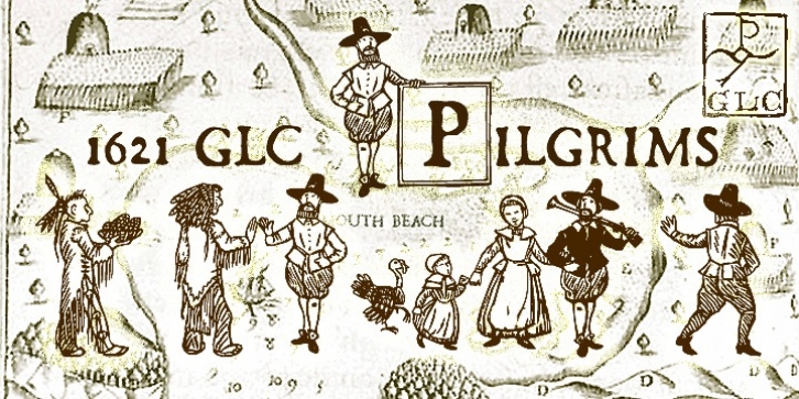 1621 GLC Pilgrims font preview
