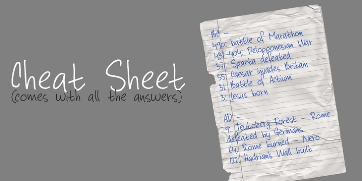 Cheat Sheet font preview