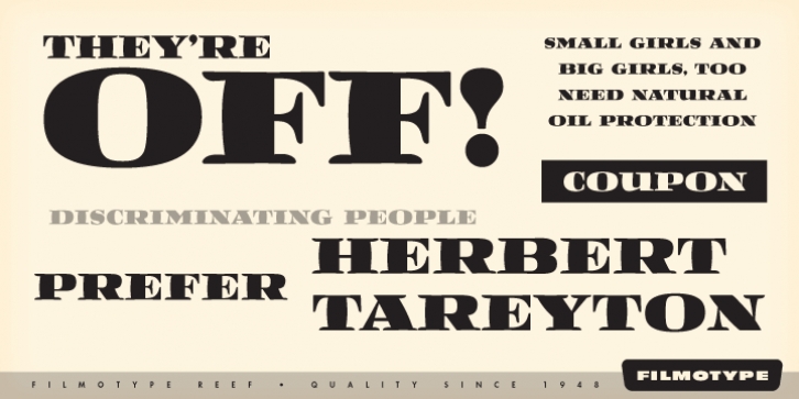 Filmotype Reef font preview