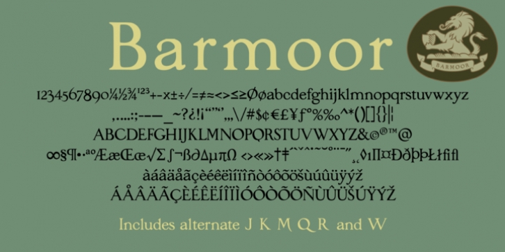 Barmoor font preview