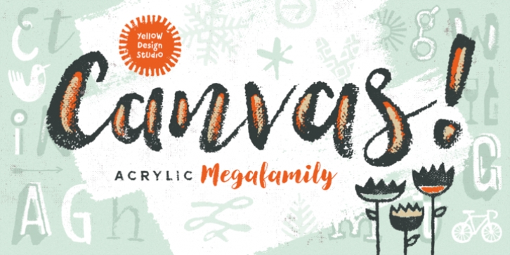 Canvas Acrylic Megafamily font preview