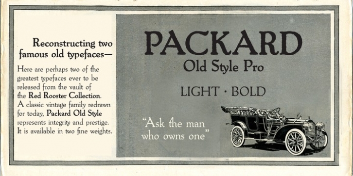 Packard Old Style font preview