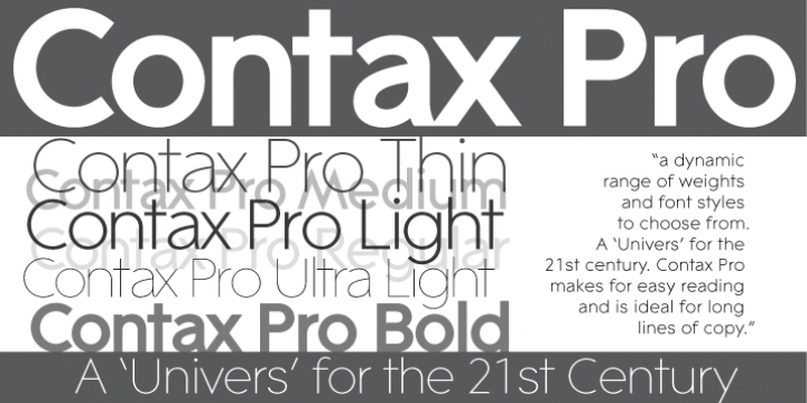 Contax Pro font preview