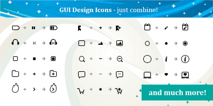 GUI Design Icons font preview