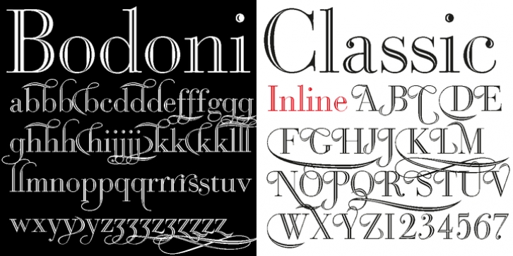 Bodoni Classic Inline font preview