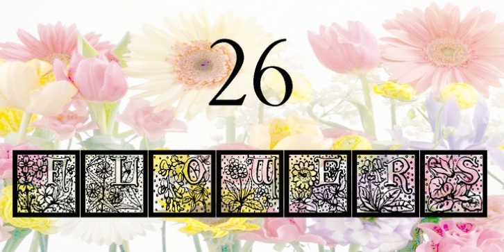 26 Flowers font preview