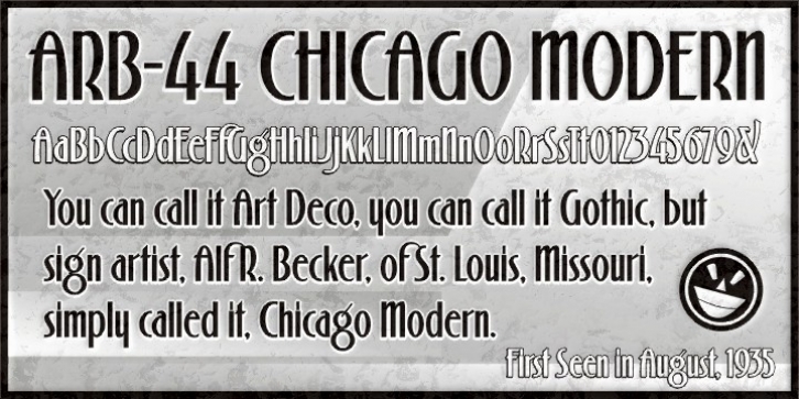 ARB 44 Chicago Modern font preview
