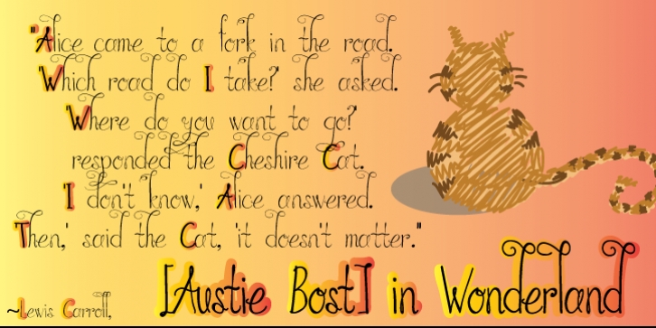 Austie Bost in Wonderland font preview